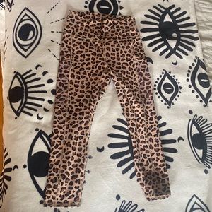 Fabletics Powerhold Leopard Leggings Size Small side pocket